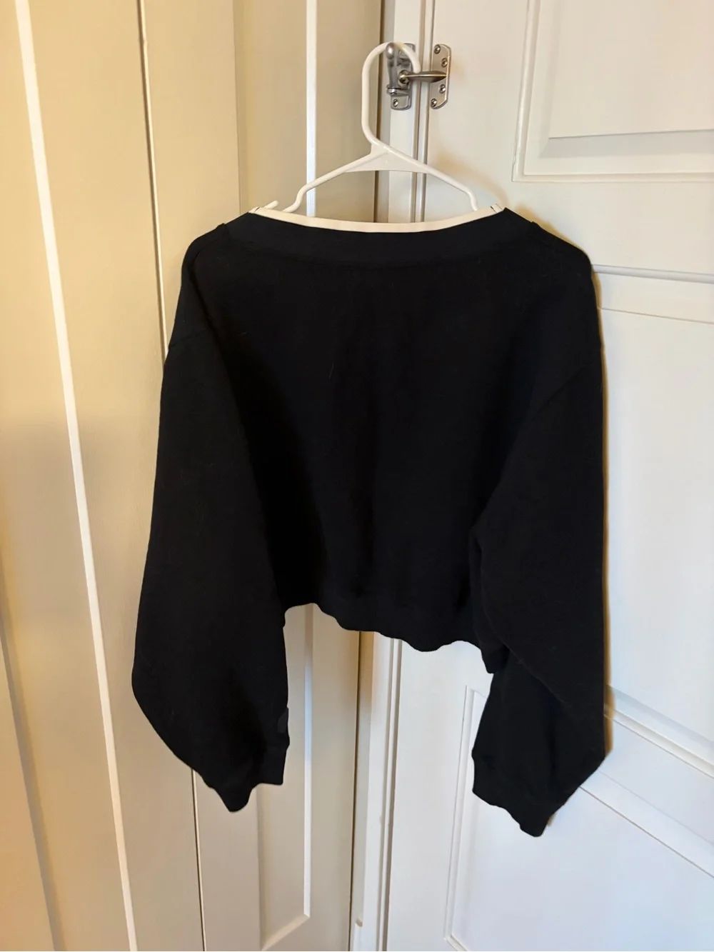 PINK Victoria's Secret Black V-Neck Sweater with White Trim